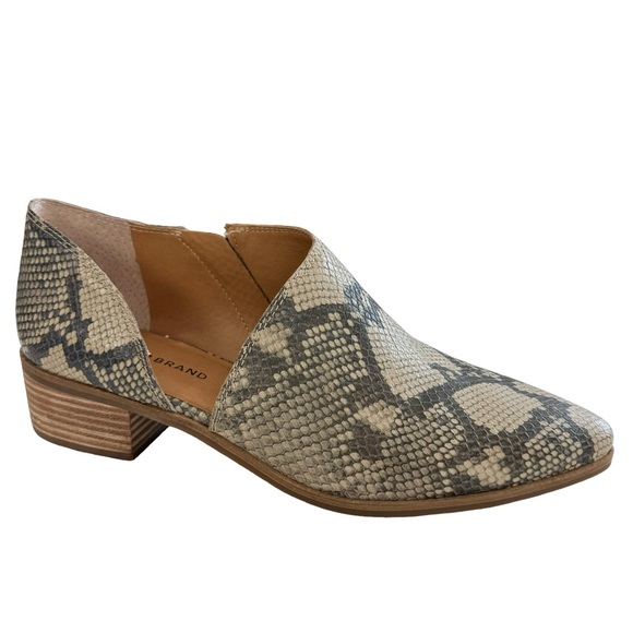 NWOT Lucky Brand Kenri Snakeskin Print Leather Booties Size 11M - Picture 1 of 16